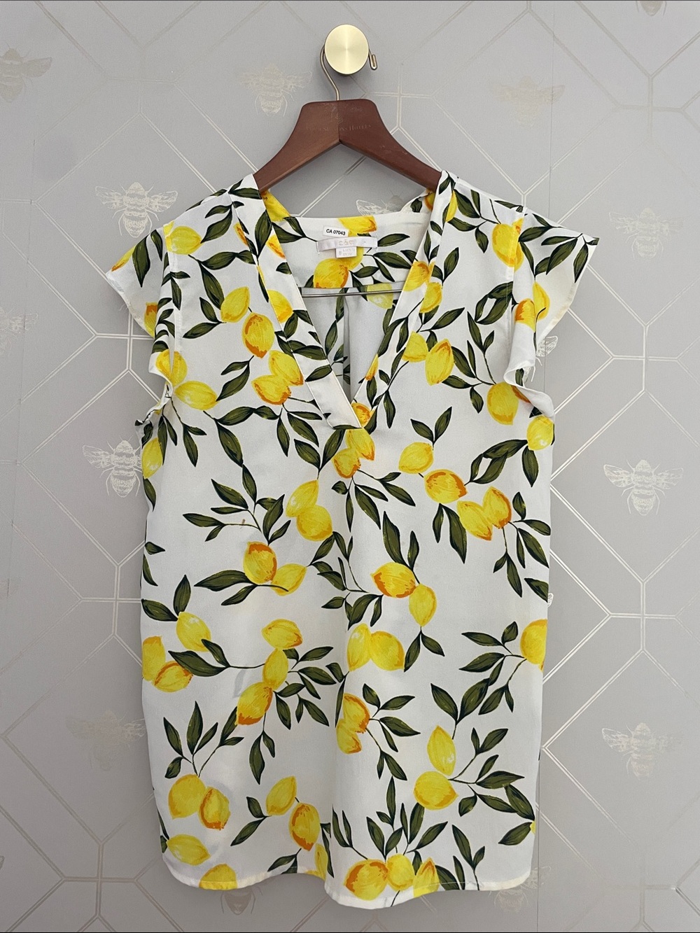 Women’s Lemon-Print V-Neck Camisole Top - Yellow